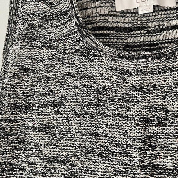 NWOT! Loft Black & White Tank Sweater w/Sequins - Medium - Picture 2 of 5